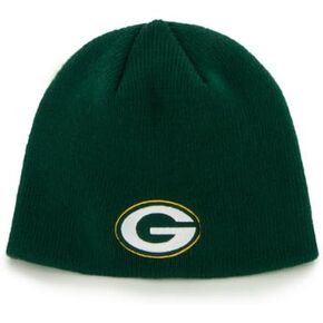 Reebok Green Bay Packers Child/Kid's Green Cuffless Beanie Hat - NFL Youth Knit Skull Cap