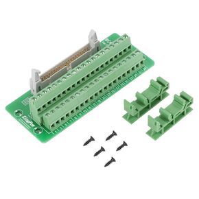 PLC Breakouts Board, IDC40P 40Pin Male Header Breakouts Board Terminal Block Connector PLC Interface with Bracket
