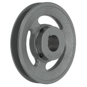 uxcell BK57-1 1/8 V-Belt Sheave 1-1/8"Bore 5.45"OD Single Groove Web Sheave Bored-to-Size Sheave, Cast Iron, Belt Section for 3L or B Belt
