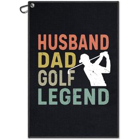 Husband Dad Golf Legend Golf Towel, Funny Golf Towels for Golf Bags for Men, Golf Dad Gifts, Golfer Husband Golf Towel, Golfing Gifts for Him, Fathers Day Birthday for Dad Husband Golf Lover