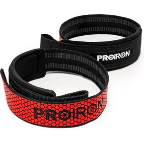 PROIRON Lifting Straps, Padded Cotton Wrist Straps with Double-Faced Anti-Slip Neoprene Padded Wrist Support Crossfit Training Hand Bar Straps Bodybuilding Powerlifting Fitness Exercise Grips