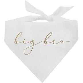 Big Bro Baby Announcement Dog Bandana (White, OS 615)