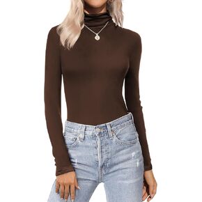 Women's Turtlenecks Thermal Underwear Shirts Long Sleeve Slim Fit Soft T Shirt Base Layer