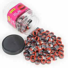 Pro100-Pack EFIELD 1/2" Pex Copper Crimp Rings With End Stop, Black-Oxidized Surface Treatment