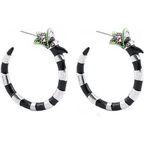 Punk Personalized Snake Dangle Stud Earrings for Women Exaggerated Long Drop Earring Halloween Jewelry