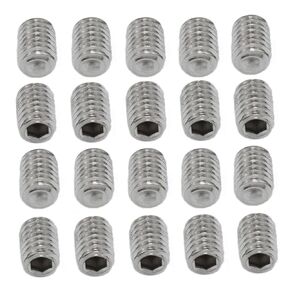 yukata Hex Socket Set Screw 304 Stainless Steel Full Thread Cup Screw Hexagon Socket Screw Grub Screw Wrench Screw （3/8-16x 1/2）inch 20pcs