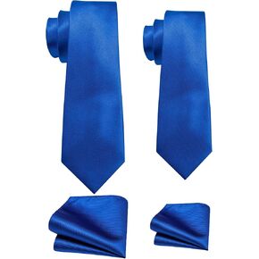 Barry.Wang 2 PACK Ties for Father and Son Fashion Children Tie Men Necktie Jacquard Handkerchief