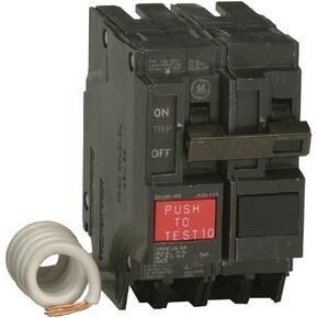 ABB Q-Line THQL2130GFTP 30A Double Pole Circuit Breaker • 30 Amp Double Pole Ground Fault Breaker with Self-Test • 120/240 VAC 2-Pole Ground Fault Circuit Interrupter • GFCI Interrupter