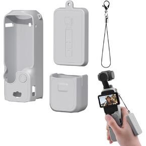 غطاء حماية من السيليكون لجهاز DJI Osmo Pocket 3 غطاء حماية من السيليكون لملحقات كاميرا الحركة المحمولة باليد (وردي)