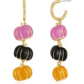 WOWORAMA Halloween Earrings for Women Cute Vintage Halloween Themed Drop Dangle Earrings Spider Web Pumpkin Witch Bat Earrings Halloween Jewelry Gifts for Women Girls