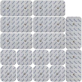 axion Set of 16 TENS Unit Electrode Pads- 8 Pcs 2x2" & Pcs 8 4x2" Pads - Compatible with Compex Muscle Stimulators and TENS Machines - with 3.75 mm Snap Button