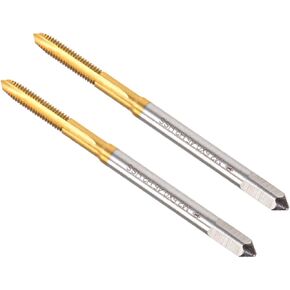 Spiral Point Taps, Metric M6 x 1 Thread, Titanium Coated High Speed Steel 6542 Screw Milling Threading Tap - (Applications: for Tapping Drilling Machine), 2-Pieces