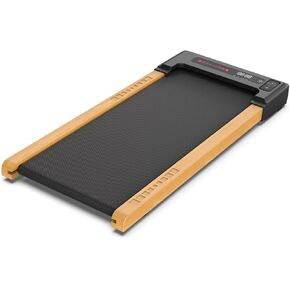 FYC Wooden Walking Pad, Under Desk Treadmill for Home Compact Mini Treadmills with Remote Control, 265lbs Capacity Low Noise Portable Walking Jogging Machine Installation-Free