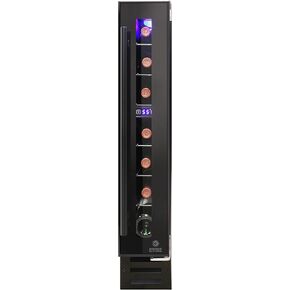 Vinotemp EL-7TS-BLACK 7 Bottle Cooler Refrigerator Freestanding Wine Cellar or Built-in Installation with Automatic Defrost, LED Display and Front Venting, Black