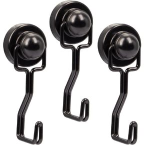 (2024 New Magnetic Hooks,Swivel Magnet Hooks Heavy Duty Neodymium Magnetic Clips for Fridge, Perfect Magnet Hooks for Cruise Cabin, Refrigerator, Kitchen, and Other Ferrous Surfaces-3 Pack