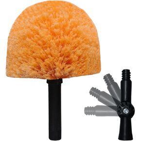 Twist-On Cobweb Duster Head Brush – High Efficiency Spider Web Brush with Universal Joint for Outdoor & Indoor Web Cleaning – Fits Standard Acme Threaded Poles – Brush Head Only (1)