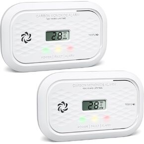 Carbon Monoxide Detectors,10 Year Battery Carbon Monoxide Alarm, CO Detector with LCD Display, 3 LED Lights CO Alarm for Home