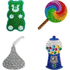 StickerBeans® “The Original Rhinestone Sticker" – Care Bear Collection (2" x 2", 4-Pack) - Sparkly, Adhesive Back - Embellish, Collect, Trade, Gift - Laptop, Phone Case, Water Bottle - Kids Teens