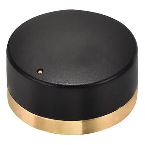 MECCANIXITY 3Pcs Rotary Potentiometer Knob 6mm Hole Dia Plum Blossom Shaft with Scale, 0.9" H x 1.7" Dia Silver Plastic Electronic Control Cap for Volume Control(Black with Gold Trim)