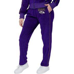 FOCO Women's NFL Team Logo Ladies Fashion Tracksuit Soft Velour Sweatsuit Pants