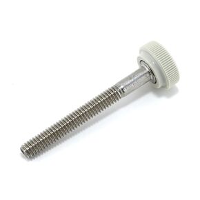 #8-32 x 1-1/2" Thumb Screw Stainless Steel - Gray Knurled Round Plastic Knob - Standard/Coarse Thread Thumbscrew - Length: 1.500" - Proudly Built in USA - Package of (4)