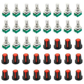 20Pcs Single Linear Rotary Seal Amplifier Potentiometers Type 10k Ohm Knurled