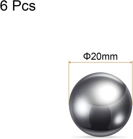HARFINGTON 6pcs Precision Balls 20mm Diameter G10 Chrome Steel Ball for Bearings, Silver in Saudi Arabia