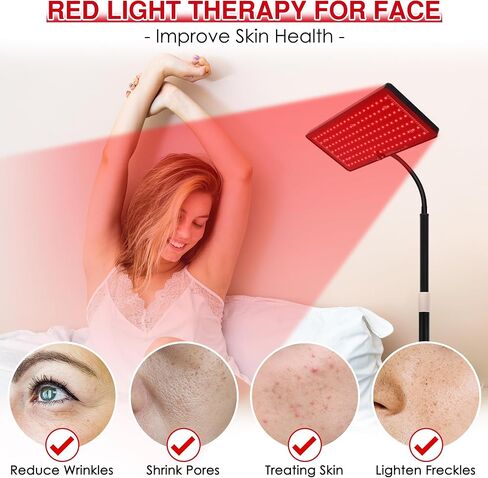 Red Light Therapy, Red Light Therapy for Body with Adjustable Stand, Red Light Therapy Lamp for Face, 660nm & 850nm Infrared Red Light Therapy Device with Therapy Glasses at Home Use in Saudi Arabia