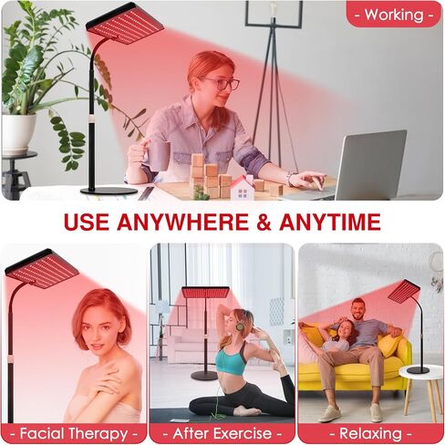 Red Light Therapy, Red Light Therapy for Body with Adjustable Stand, Red Light Therapy Lamp for Face, 660nm & 850nm Infrared Red Light Therapy Device with Therapy Glasses at Home Use in Saudi Arabia