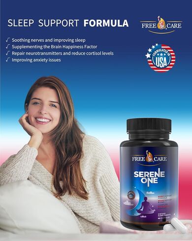 غليسينات المغنيسيوم، GABA، 5HTP، L-Theanine، Ashwagandha، مركب مكملات الميلاتونين - يدعم صحة النوم، وتخفيف التوتر، والمزاج، والحيوية، وخالي من الغلوتين، وغير معدل وراثيًا - 60 كبسولة in Saudi Arabia