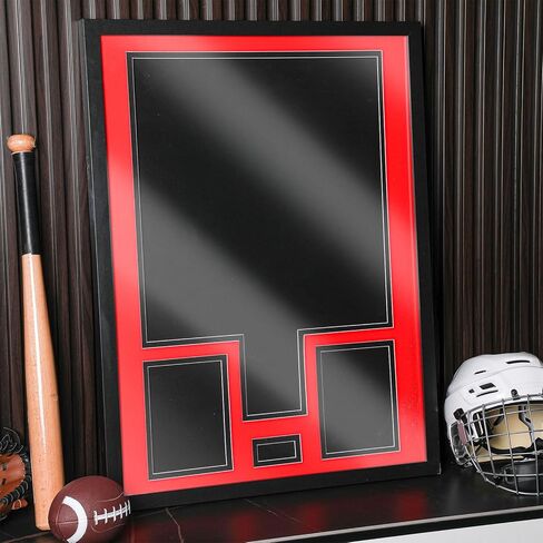 Juexica 32 x 24 Inch Jersey Frame Display Case Tempered Glass Wooden Wall Mounted Jersey Shadow Box for Baseball Basketball Football Soccer Hockey Sport Shirt Plus Displaying Two Photos One Signature in Kuwait