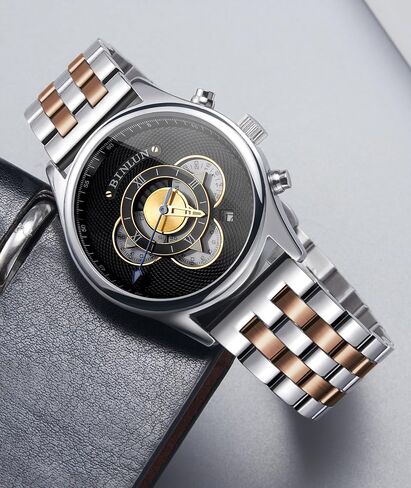 BINLUN Stainless Steel Watch Band Replacement Metal Watch Straps for Men and Women 18mm/19mm/20mm/21mm/22mm/24mm with Curved and Straight End in Silver, Gold, Black, Rose Gold, Two Toned in Kuwait