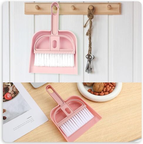 WLLHYF Small Dustpan and Brush Set Mini Portable Hand Broom and Dustpan Cleaning Tool for Home Desk Table Kitchen Pet Nest Key Board Countertop Office Housekeeping Daily Cleaning Necessities (Blue) in Saudi Arabia