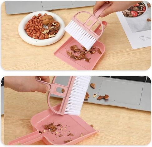 WLLHYF Small Dustpan and Brush Set Mini Portable Hand Broom and Dustpan Cleaning Tool for Home Desk Table Kitchen Pet Nest Key Board Countertop Office Housekeeping Daily Cleaning Necessities (Blue) in Saudi Arabia
