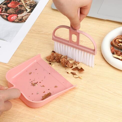 WLLHYF Small Dustpan and Brush Set Mini Portable Hand Broom and Dustpan Cleaning Tool for Home Desk Table Kitchen Pet Nest Key Board Countertop Office Housekeeping Daily Cleaning Necessities (Blue) in Saudi Arabia