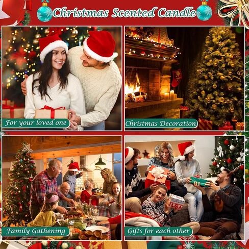 12PCS Christmas Scented Candles Gift for Women- Aromatherapy Candle for Home Scented-3.4oz Soy Wax Birthday Gifts Christmas Presents for Mother Friend Wife Sister Xmas, Christmas Decorations in Saudi Arabia