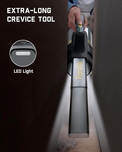 Fanttik Cruise V9 Handheld Vacuum Cleaner, 15000Pa Car Vacuum High Power, 20.3 oz Dustbin, Extra-Long Crevice Tool & LED Display & Light, RobustClean™ Portable Cordless Vacuum for Car Home in Saudi Arabia