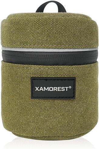 Camera Lens Case Bag for Photographyers, Zipper Waterproof Lens Protective Pouch Interior Size 5.51" x 14.56"(Nylon, Black) in Kuwait