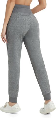 Women's Fleece Lined Pants Water Resistant Winter Thermal Hiking Joggers Pants High Waisted Warm Sweatpants Pocket in Kuwait