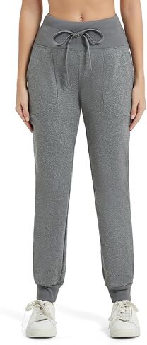 Women's Fleece Lined Pants Water Resistant Winter Thermal Hiking Joggers Pants High Waisted Warm Sweatpants Pocket in Kuwait