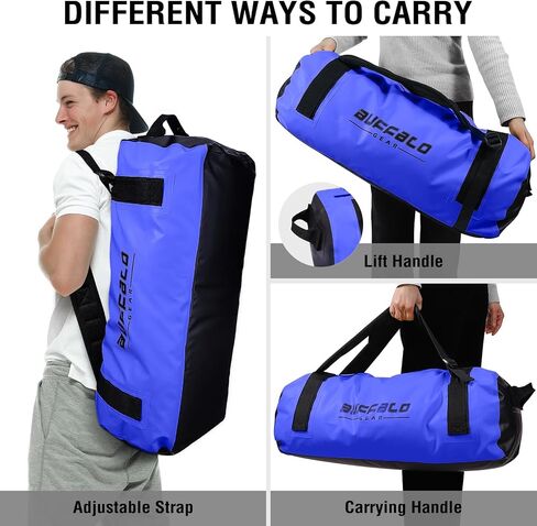 Dry Bag Waterproof Duffel Bag with Airtight Zipper 50L Dry Backpack Duffle Bag for Kayaking, Rafting, Boating, Swimming, Camping, Travel, Gym, Beach, Red in Saudi Arabia