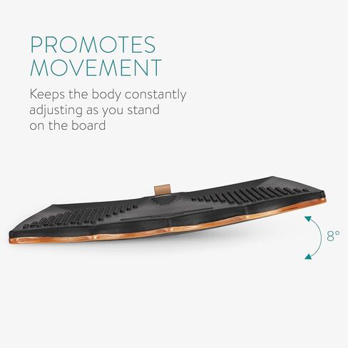 Navaris Standing Balance Board - Wooden Wobble Board for Office Desk - Wood Balancing Board Rocker Plank for Leg Muscle Workout Planking Fitness in Saudi Arabia