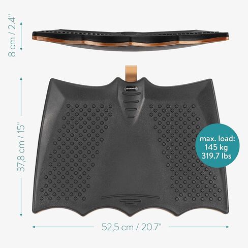 Navaris Standing Balance Board - Wooden Wobble Board for Office Desk - Wood Balancing Board Rocker Plank for Leg Muscle Workout Planking Fitness in Saudi Arabia