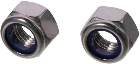 FEIYING صواميل قفل سداسية، قطعتان M16 x 2 مم من النايلون، صواميل ذاتية القفل للمسمار، 304 من الفولاذ المقاوم للصدأ in Kuwait