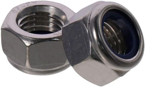 FEIYING صواميل قفل سداسية، قطعتان M16 x 2 مم من النايلون، صواميل ذاتية القفل للمسمار، 304 من الفولاذ المقاوم للصدأ in Kuwait