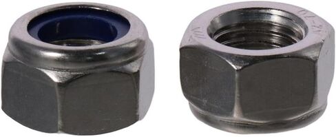 FEIYING صواميل قفل سداسية، قطعتان M16 x 2 مم من النايلون، صواميل ذاتية القفل للمسمار، 304 من الفولاذ المقاوم للصدأ in Kuwait