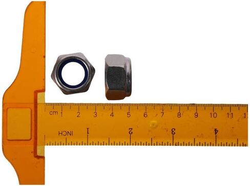 FEIYING صواميل قفل سداسية، قطعتان M16 x 2 مم من النايلون، صواميل ذاتية القفل للمسمار، 304 من الفولاذ المقاوم للصدأ in Kuwait