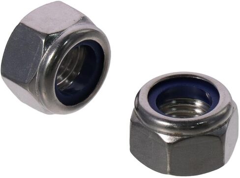 FEIYING صواميل قفل سداسية، قطعتان M16 x 2 مم من النايلون، صواميل ذاتية القفل للمسمار، 304 من الفولاذ المقاوم للصدأ in Kuwait