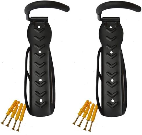 2 Pack Bike Rack for Storage, Bicycle Wall Mount Rack Vertical System for Garage Shed Black Heavy Duty Steel Bicycle Hook for Indoor in Saudi Arabia