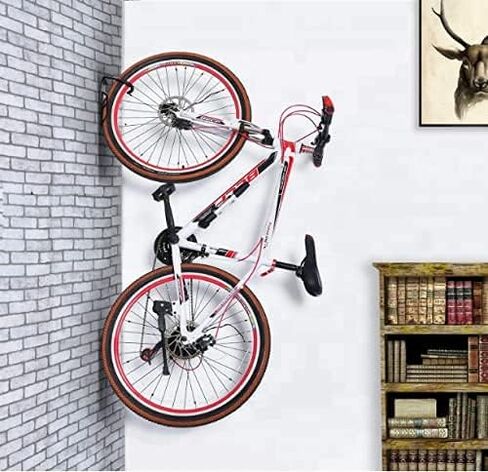 2 Pack Bike Rack for Storage, Bicycle Wall Mount Rack Vertical System for Garage Shed Black Heavy Duty Steel Bicycle Hook for Indoor in Saudi Arabia